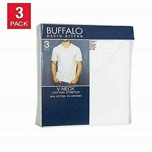 Buffalo David Bitton Shirts - Men's 3-Pack V-Neck Classic Fit Cotton T-shirt Buffalo David Bitton Shirts - Men's 3-Pack V-Neck Classic Fit Cotton T-shirt